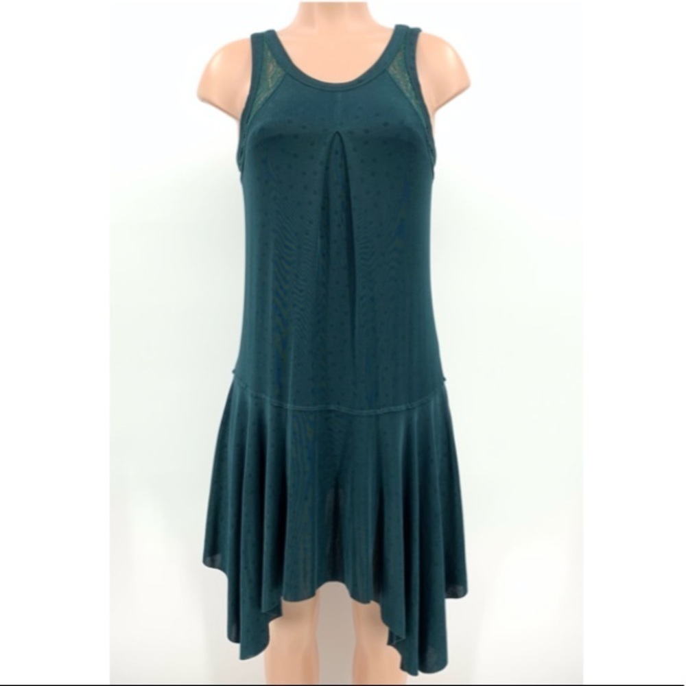 Free People Make It Count Jade Green Dotted Lace Swing Dress Size XS